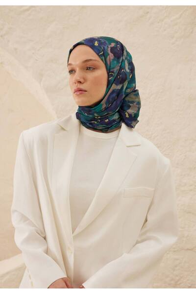 Freshscarfs Mavi Hope Desen Rami Şal