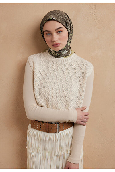 Freshscarfs Eșarfă din bumbac și mătase cu model Adaçayı Eliza