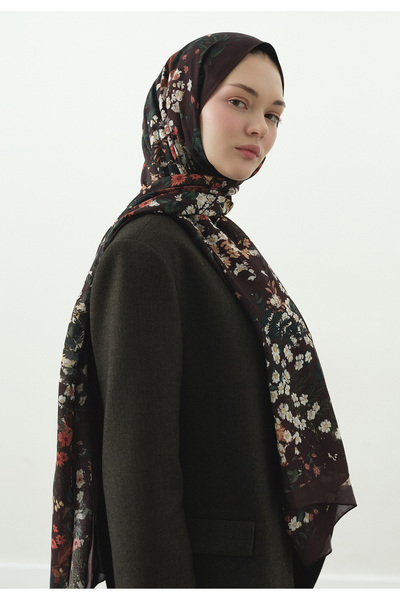 Freshscarfs Avrıl Desenli Pamuk Viskon Şal Ağaç Kabuğu