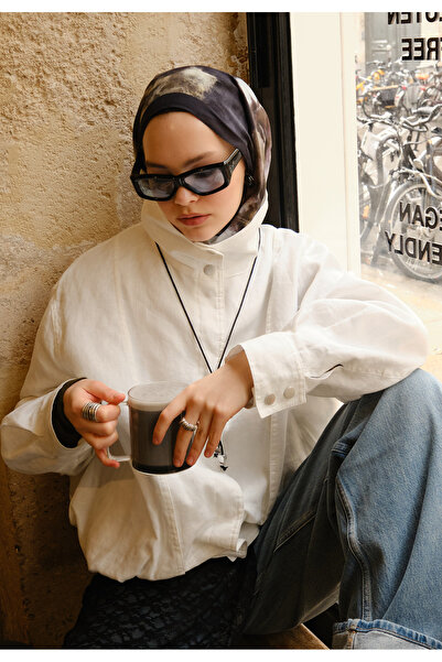 Freshscarfs Pure Abstract Desen Rami Şal Siyah