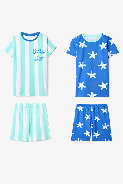 Penti Двукомпонентен многоцветен пижамен комплект Little Star Cotton за момчета