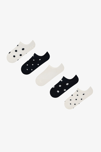 Penti 3 Çift Burun Dikişsiz Pamuklu Renkli Puantiye Desenli Sneaker Çorap
