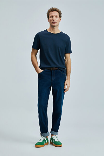 Lufian Junya Men's Basic T-Shirt Navy