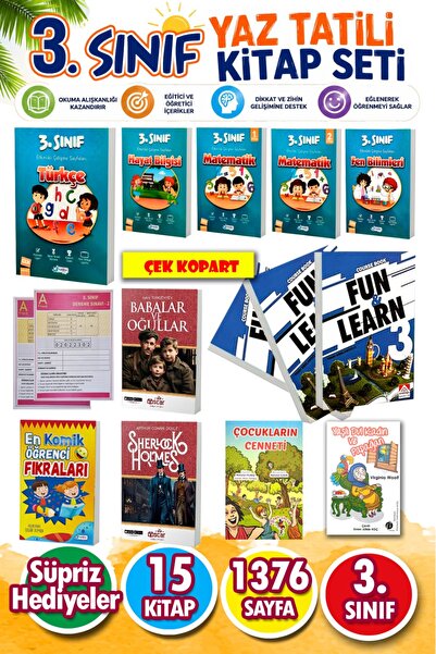 Harika Kitap 3. Sınıf İçin Süper Set - Yaz Tatil Kitabı - Soru Bankası - Dene...