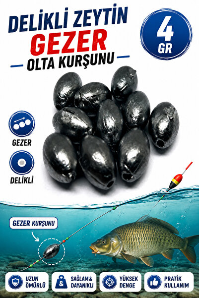 sr sazanrig 4 gr Delikli Zeytin Gezer Olta Kurşunu ( 10 Adet )