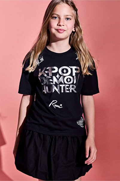 DeFacto Kpop - Demon Hunters Relax Fıt Crew Neck Short Sleeve T-Shirt Girl's ...