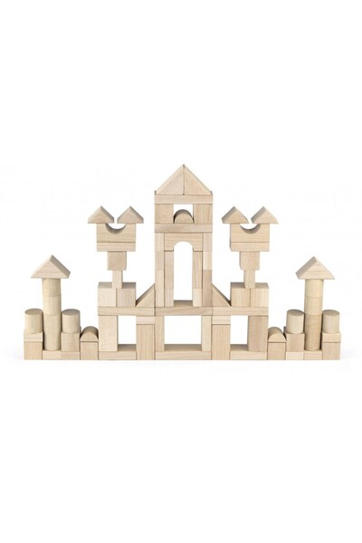 Viga Set cuburi de construit Jumbo, 75 buc natur (3,5 cm),