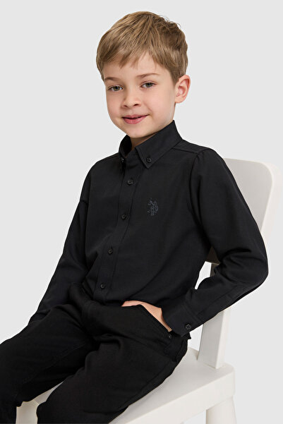 U.S. Polo Assn. Erkek Çocuk Siyah Uzun Kollu Basic Gömlek 50324687-VR046