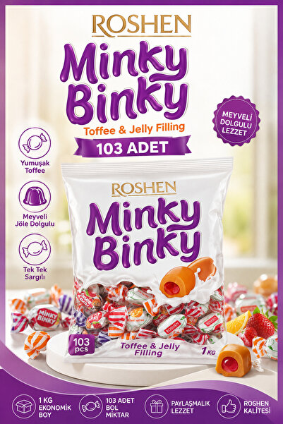 Minky Binky Toffee Yumuşak Şeker & Jelly Filling 1kg