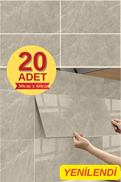 Renkli Duvarlar TX-058 20 Adet Fayans Mermer Sünger Duvar Kendinden Yapışkanl...
