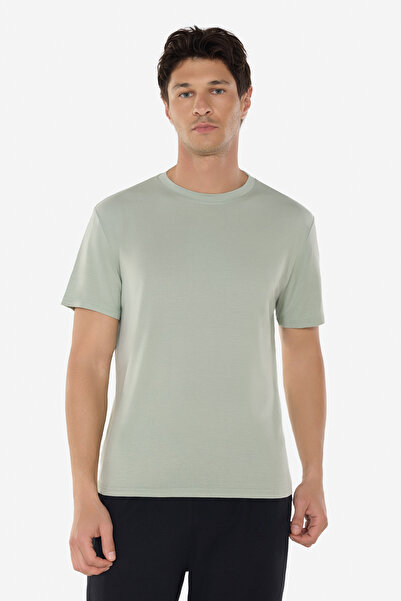 Malabadi Men's Green Crew Neck Micro Modal Extra Soft Comfort Fit T-Shirt 930