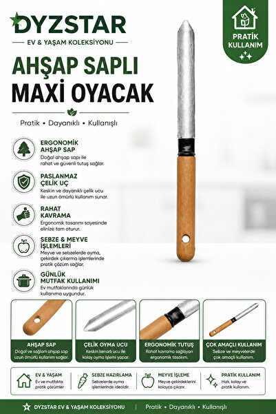 DYZSTAR Wooden Handle Maxi Fruit and Vegetable Corer Handheld Kitchen Tool