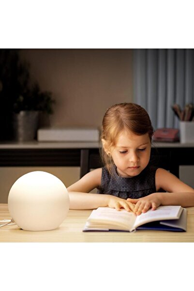 Arabest 7.8 Inch Ball Table Lamp with Glass Shade, Modern for Bedroom Living ...