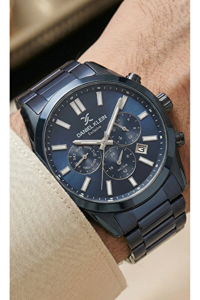 Daniel Klein Exclusive Blue Stainless Steel Watch for Men DK.1.14213-5