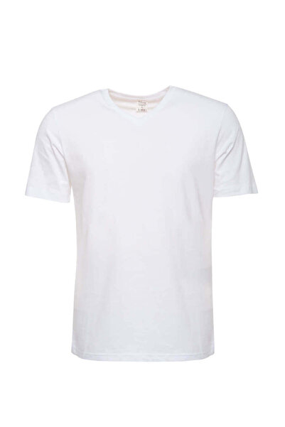 RELAXIA Tricou pentru bărbați cu decolteu în V bumbac moale