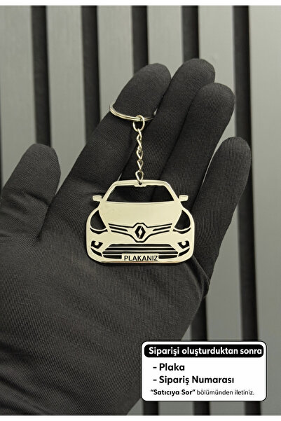 Kişiye Özel Clio 4 Paslanmaz Çelik Anahtarlık