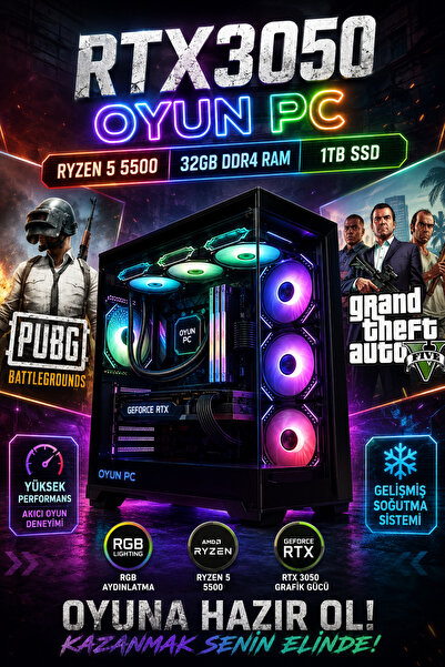 Dmc N286 Windows 11 / Ryzen 5 5500 /32GB DDR4 RAM / 1TB SSD,RTX3050,oyuncu Ma...