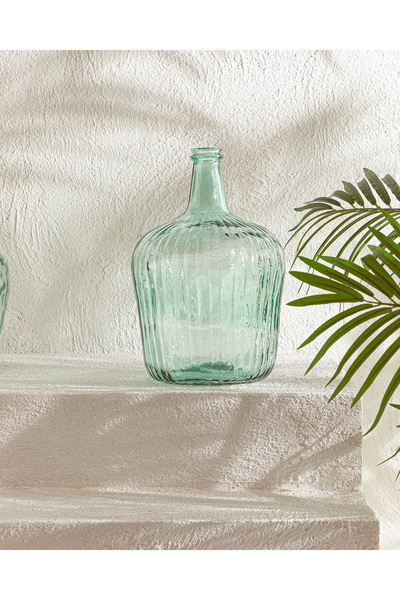 English Home Recycled Demijohn Cam Vazo Yeşil