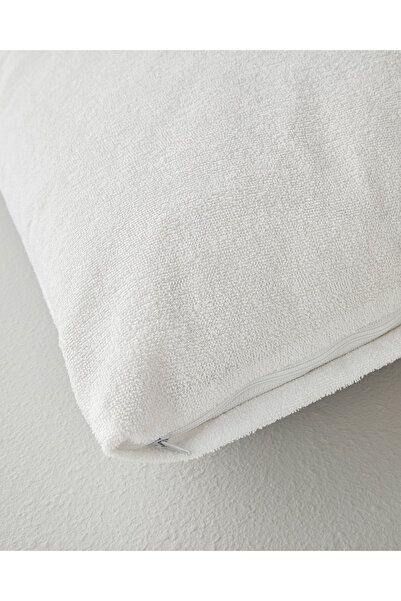 English Home Comfort Pamuklu Sıvı Geçirmez Alez Yastık Kılıfı 50x70 cm Beyaz