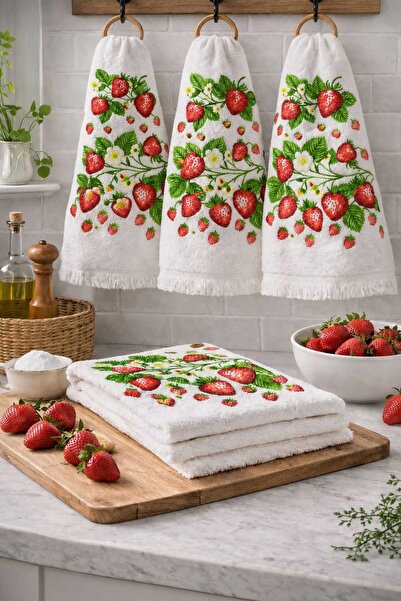 Mela Home 3-Piece Decorative Kitchen Towel - Dishcloth - Oven Towel - 40*60 c...