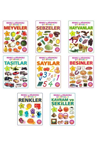 Parıltı Yayıncılık Glitter Preschool Colorful and Fun Sticker Set 8 Books