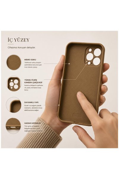 Pro Aksesuar Samsung Galaxy A26 Compatible Case Heart Vel Silicone Case Brown