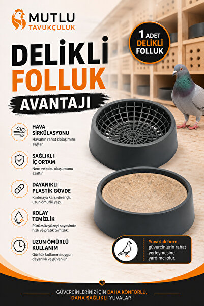 MUTLU TAVUKÇULUK Folluk 1 Adet 1 Adet Keçe Güvercin Delikli Oval Güvercin Fol...