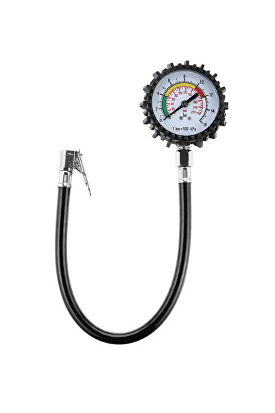 Lawazim مقياس ضغط الإطارات Pro7 - مقياس مزدوج 220 PSI مع خرطوم مطاطي للسيارات...