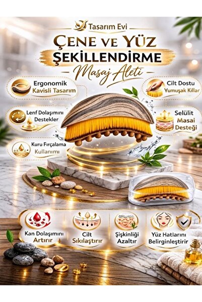 Tasarım Evi Çene ve Yüz Şekillendirme Fırçası Çok Fonksiyonlu Yumuşak Masaj A...