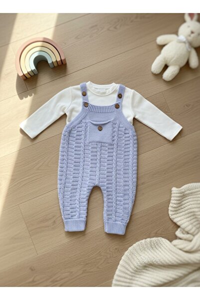Nio Lua Hair Braided Pocketed Knitwear Baby Salopet Jumpsuit / Combed Cotton ...