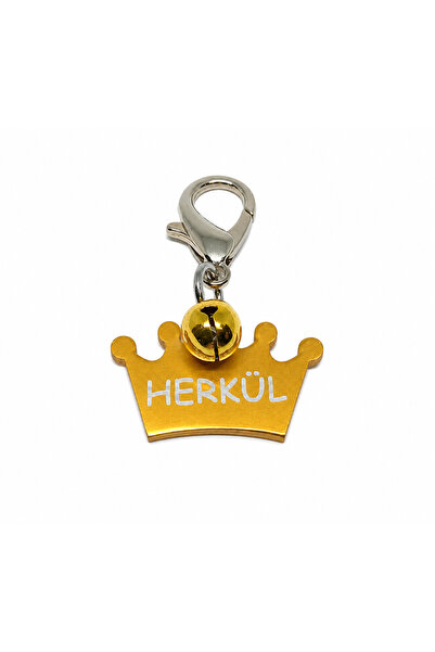 PetBucks Kişiye Özel Metal Kedi ve Köpek İsimlik Künyesi Taç Model