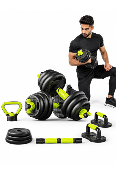 Ehi Dumbbells Barbell Set 30KG With Connecting Rod, 6 in 1 Dumbbells Barbell ...