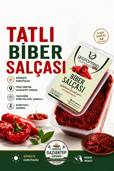 Gaziantep Baharat Tatlı Biber Ev Yapımı Antep Salçası 1 Kg – Doğal, Taze Ve L...