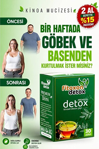 Fitoxon Göbek eriten zayıflama'ya Özel Formül Kinoalı Detox Organik kilo verm...