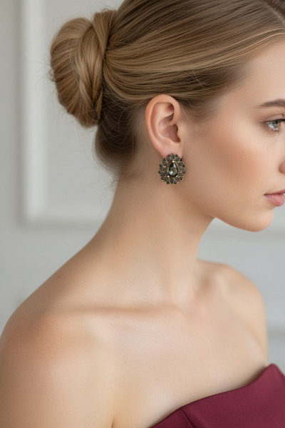 FUYA JEWELLERY Black Diamond Damla Küpe