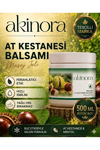 Akinora Çift Etkili Yoğun At Kestanesi Jeli & Mentollü Masaj Kremi 500 ml