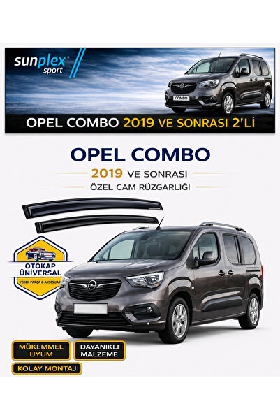 SUNPLEX Opel Combo 2019 - 2026 Cam Rüzgarlığı Takım 2'li Takım Rüzgar Kesici,...