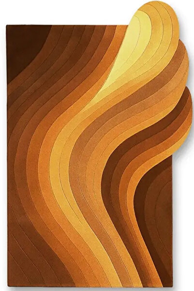 Rugs Modern Halı SDT Turuncu Tonlarda Soyut Dalgalı Desenli Dokuma Taban Mode...