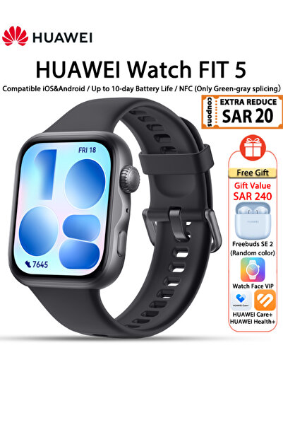 Huawei ساعة ذكية WATCH FIT 5، تتبع متقدم للنوم والصحة، مراقبة رياضية، متوافقة...