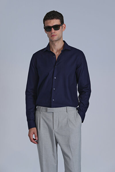 Lufian Cămașă pentru bărbați Wonder Basic Fit Comfort Fit Bleumarin