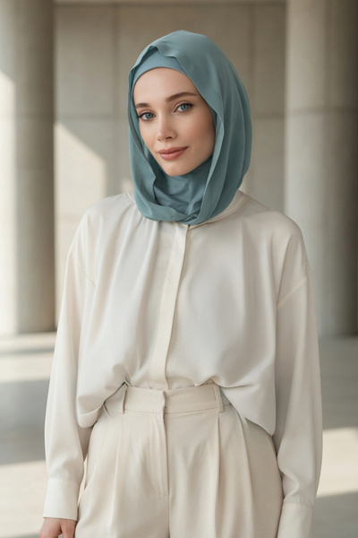 Aisha's Design Σιφόν με κουκούλα και χτενισμένο βαμβακερό καπό με κάλυμμα λαι...