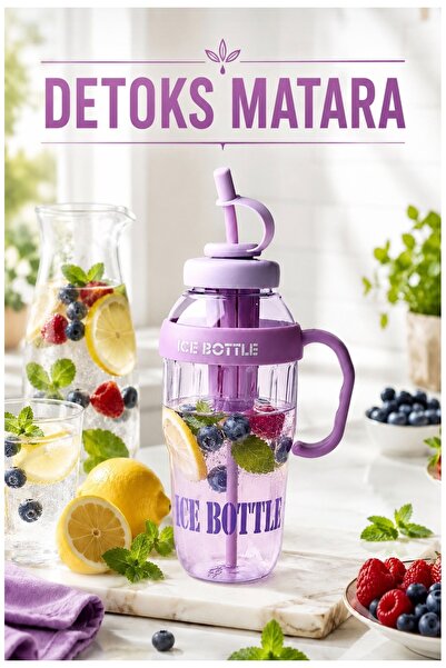 Kitchen Beauty Ice Bottle - Pipetli Matara Lüks Matara Suluk Detoks Suluğu