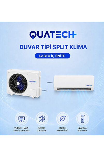 QUATECH 12.000 Btu/h A++ Enerji Sınıfı R32 Duvar Tipi Inverter Klima