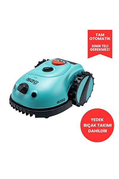 ISEE ROBOT IR200 Akıllı Çim Biçme Robotu Kablosuz 200m² Şarjlı AI Kamera Sessiz