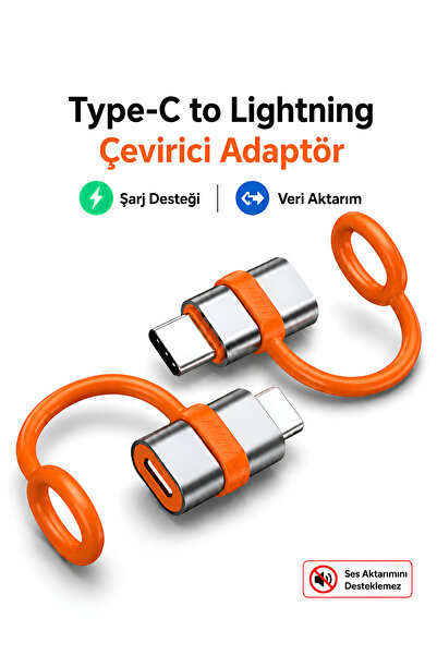 Dexmon Lightning to Type-C Adaptör Hızlı Şarj ve Veri Aktarım Uyumlu Taşınabi...