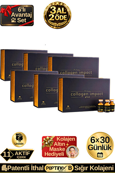 Dr.Sammy's Collagen Impact Plus Premium 6'lı Avantaj Set Tip 1-3 Hidrolize To...