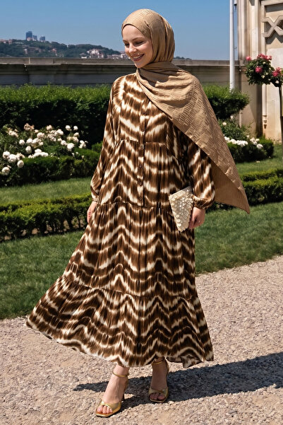 InStyle Batik haljina od viskoze sa uzorkom, bež boje