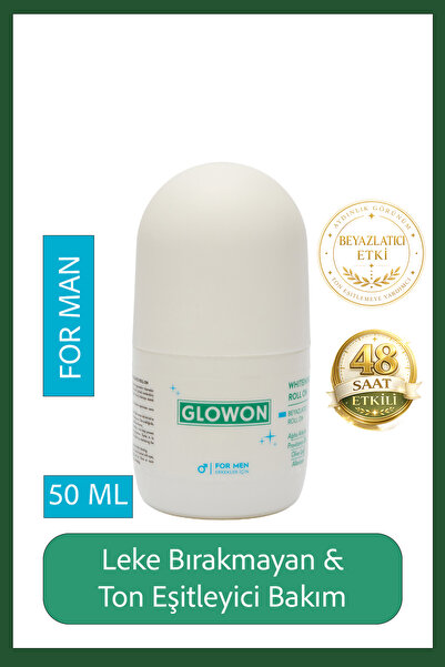 GLOWON Men Antiodor Roll On – Leke Bırakmayan & Ton Eşitleyici Bakım 50 ML