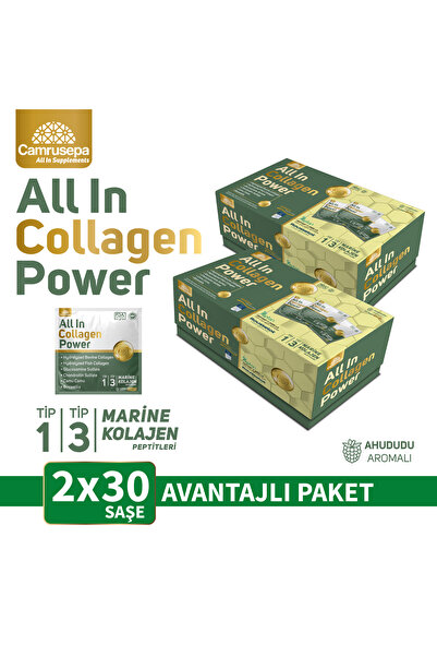 Camrusepa ALL IN COLLAGEN POWER Tip 1-2-3 2 li Avantaj Paket (2x30 Saşe) Ahud...