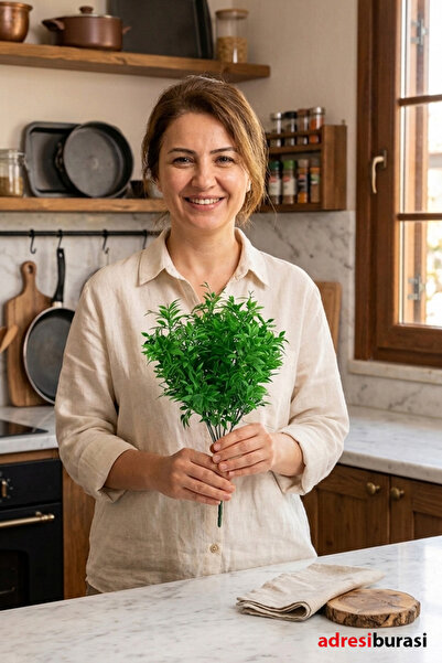 adresiburasi نبات اصطناعي بـ 7 فروع من نبات البقدونس الأخضر
